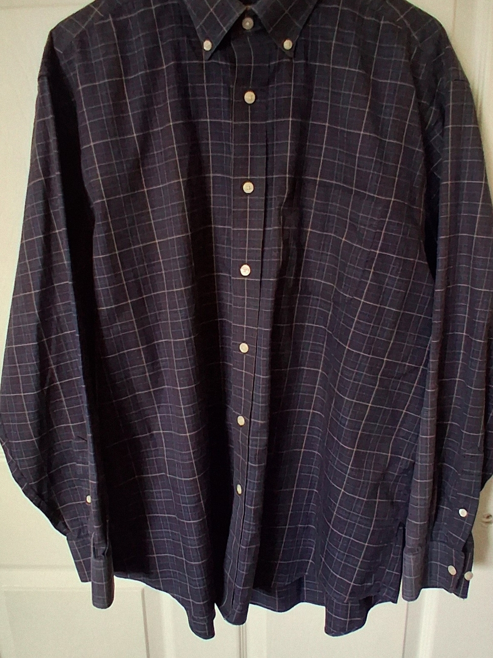 Gold Label Plaid Button-Down Shirt Blue & Purple XL